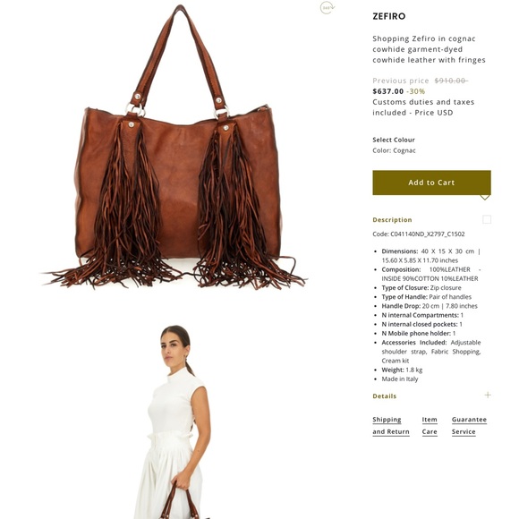 Campomaggi Zefiro fringe bag NEW - Picture 5 of 6